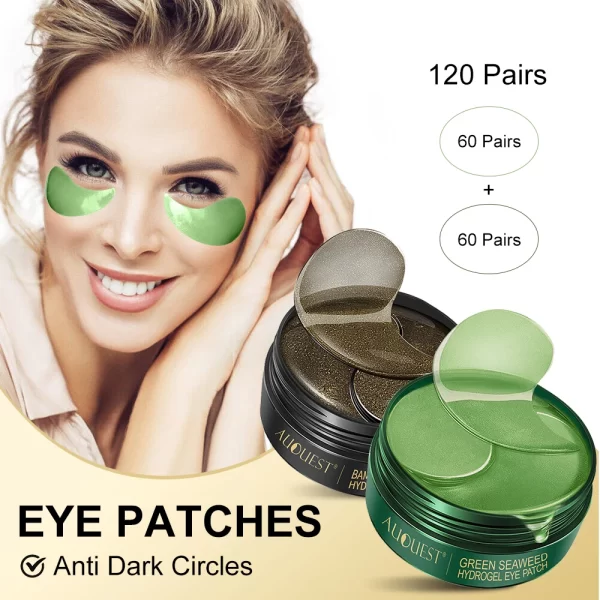 60pcs Seaweed Crystal Eye Mask Patches Hyaluronic Moisturizing Anti Dark Circles Beauty Patches For Eye Masks Skin Care AUQUEST