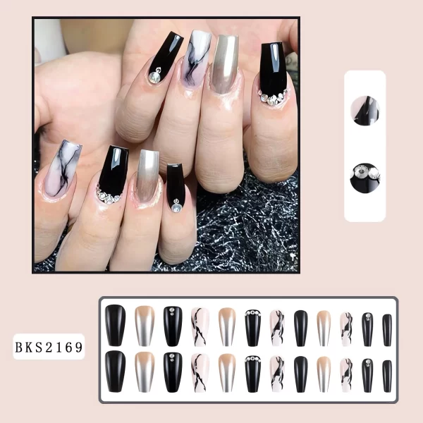 Floral Pattern Wearable Nails – Colorful Flower-Shaped Press-On Nail Tips for Fashionable Manicures - Image 11