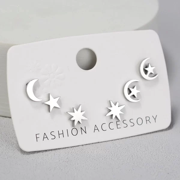Stainless Steel Earrings Small Cute Butterfly Star Moon Heart Stud Earrings Set Punk Piercing Earing Women's Minimalist Jewelry - Image 16