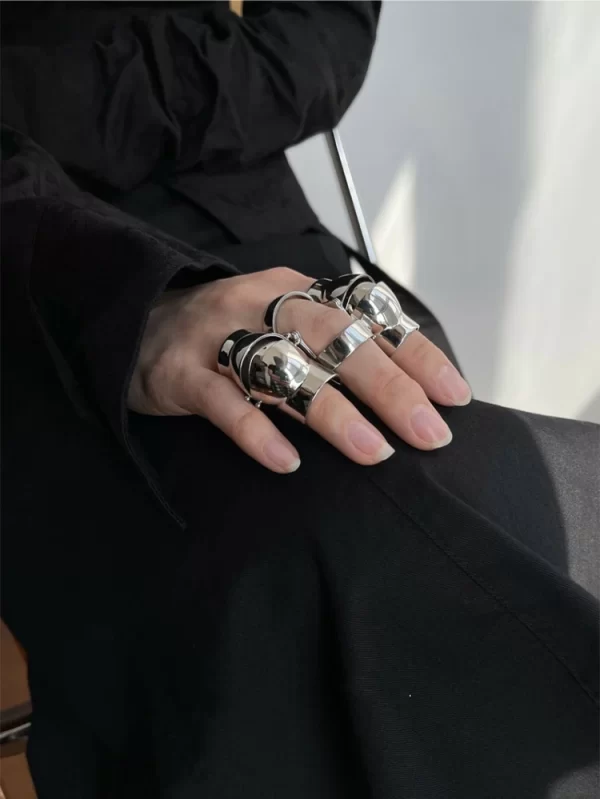 New Punk Y2K Trend Ins Armour Ring forefinger joint Charm Ring Rock Adjustable Manual Ring For Men Women Jewelry Gift - Image 2
