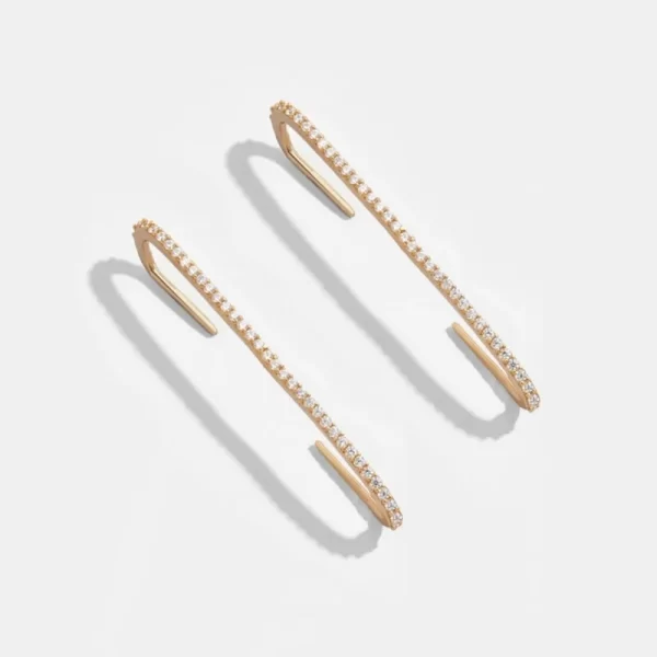 Welback Clips Earrings Without Pierced Ear Clip For Women Alloy Colorful Glass Drill Trendy Long Cuff Earrings Jewelry Gift - Image 8