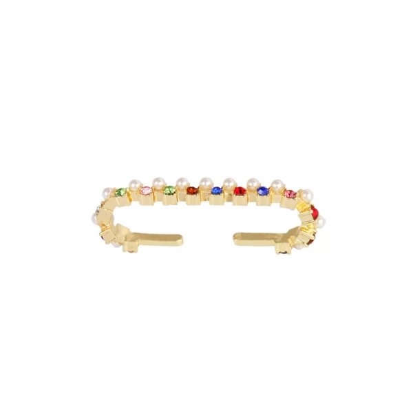 Welback Clips Earrings Without Pierced Ear Clip For Women Alloy Colorful Glass Drill Trendy Long Cuff Earrings Jewelry Gift - Image 11