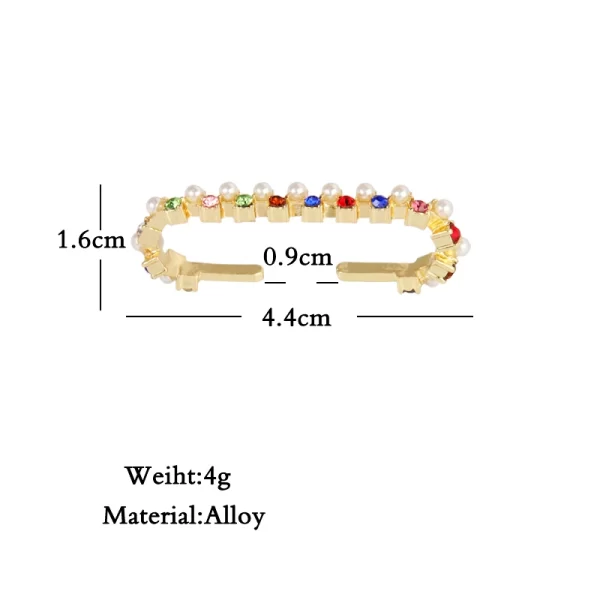 Welback Clips Earrings Without Pierced Ear Clip For Women Alloy Colorful Glass Drill Trendy Long Cuff Earrings Jewelry Gift - Image 7