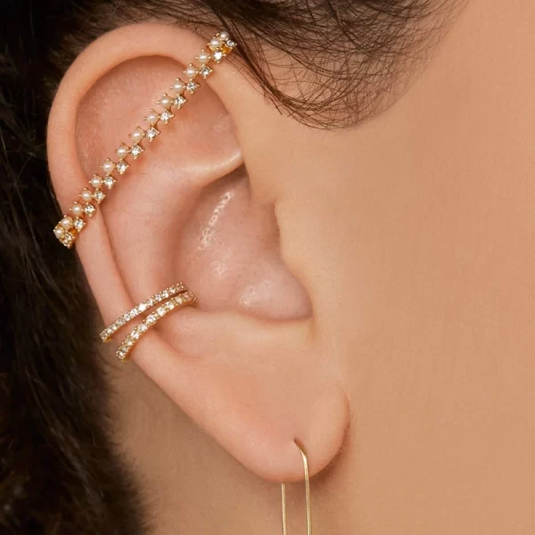 Welback Clips Earrings Without Pierced Ear Clip For Women Alloy Colorful Glass Drill Trendy Long Cuff Earrings Jewelry Gift - Image 6