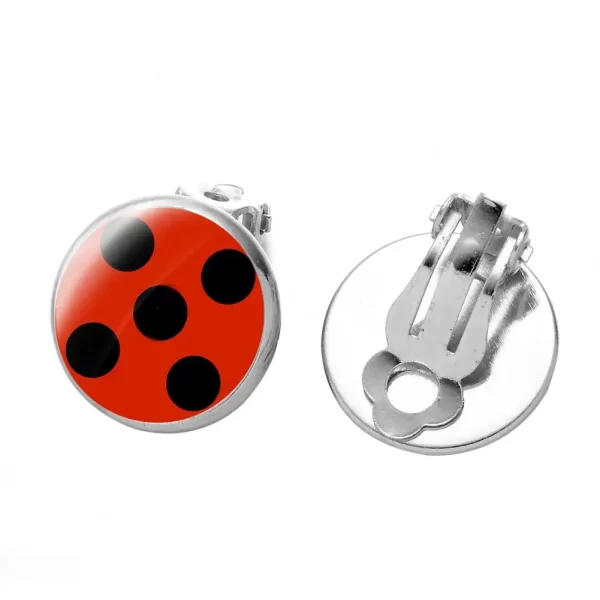 Women's Ear Clips Cute Anti-rust Ladies Glass Ladybug Earrings Hoop Dot Earrings Jewelry Gift Women Clip Earrings Ear Studs - Image 8