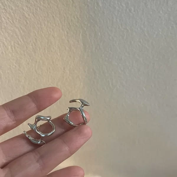 Irregular Liquid Metal Hollow Earrings Style Hip-Hop Punk Fashion Personality Long Earrings Ms Girl Travel Accessories - Image 2