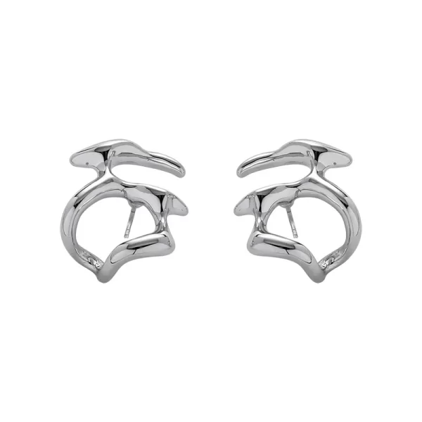 Irregular Liquid Metal Hollow Earrings Style Hip-Hop Punk Fashion Personality Long Earrings Ms Girl Travel Accessories - Image 6