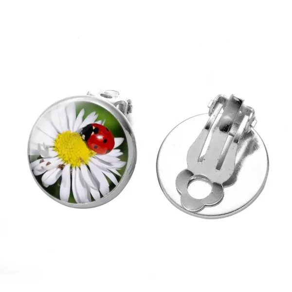 Women's Ear Clips Cute Anti-rust Ladies Glass Ladybug Earrings Hoop Dot Earrings Jewelry Gift Women Clip Earrings Ear Studs - Image 14