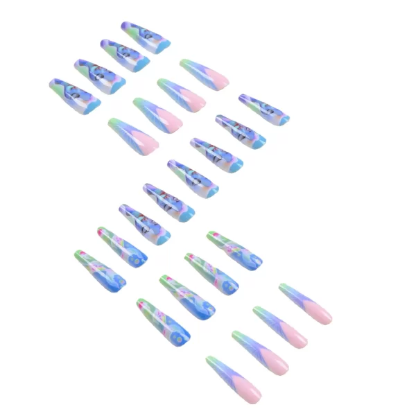3D fake nails accessories Ocean series wearing manicure mermaid nail patch long french coffin tips press on false nail supplies - Image 6