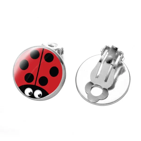 Women's Ear Clips Cute Anti-rust Ladies Glass Ladybug Earrings Hoop Dot Earrings Jewelry Gift Women Clip Earrings Ear Studs - Image 12