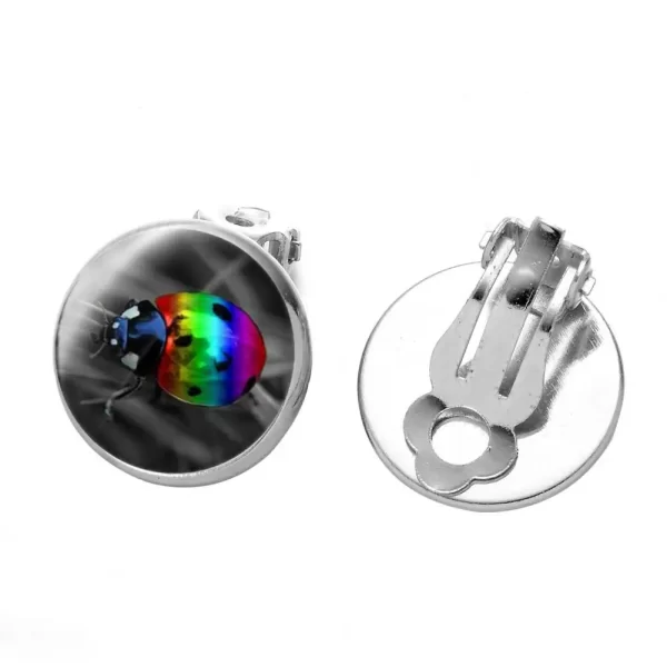 Women's Ear Clips Cute Anti-rust Ladies Glass Ladybug Earrings Hoop Dot Earrings Jewelry Gift Women Clip Earrings Ear Studs - Image 13