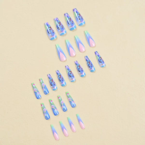 3D fake nails accessories Ocean series wearing manicure mermaid nail patch long french coffin tips press on false nail supplies - Image 5