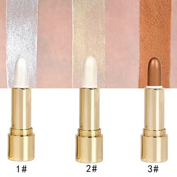 3 Colors Brighten Highlighter Bar Cosmetics Face Contour Bronzer Shimmer Highlighter Stick Concealer Cream Beauty Makeup Product - Image 2