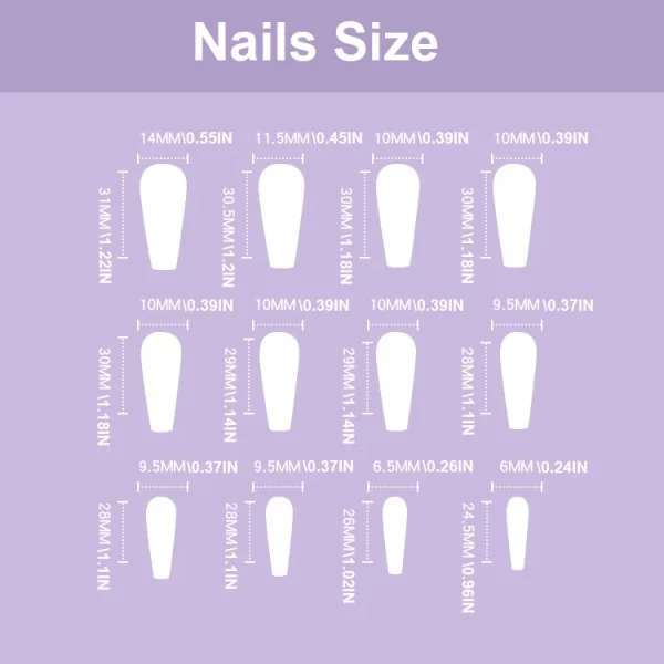 3D fake nails accessories Ocean series wearing manicure mermaid nail patch long french coffin tips press on false nail supplies - Image 2