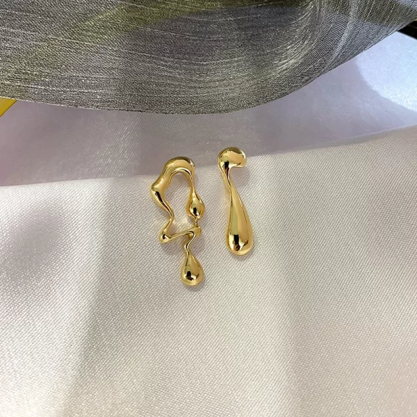 Irregular Liquid Metal Hollow Earrings Style Hip-Hop Punk Fashion Personality Long Earrings Ms Girl Travel Accessories - Image 13