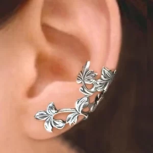 Women Ear Cuffs Alloy Earrings Ear Clips Hollow Leaf Non Piercing Ear Cuff Earrings For Women Birthday Gifts For Girls Women