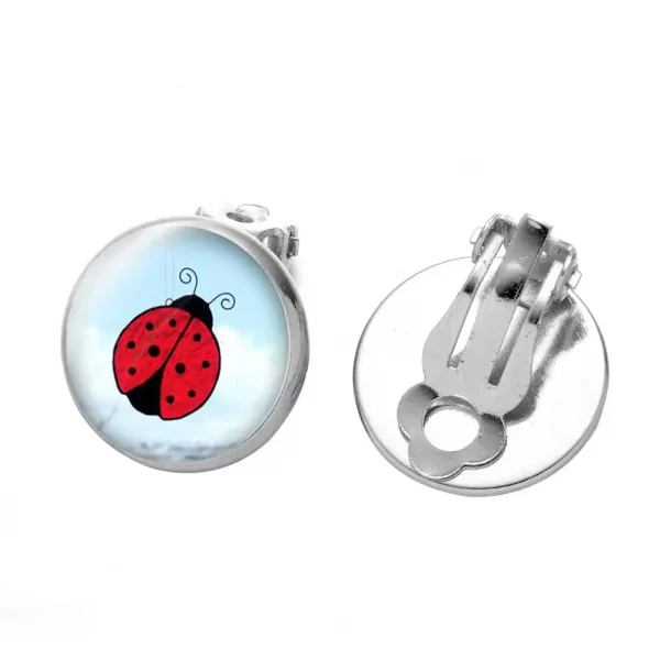 Women's Ear Clips Cute Anti-rust Ladies Glass Ladybug Earrings Hoop Dot Earrings Jewelry Gift Women Clip Earrings Ear Studs - Image 11