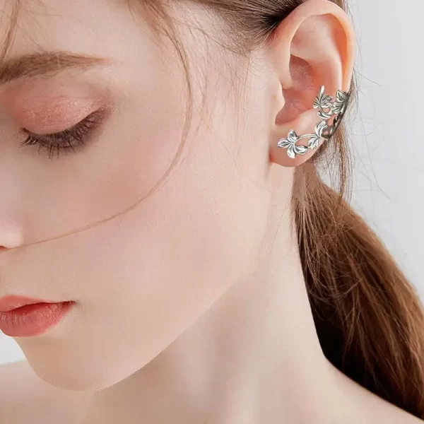 Women Ear Cuffs Alloy Earrings Ear Clips Hollow Leaf Non Piercing Ear Cuff Earrings For Women Birthday Gifts For Girls Women - Image 4
